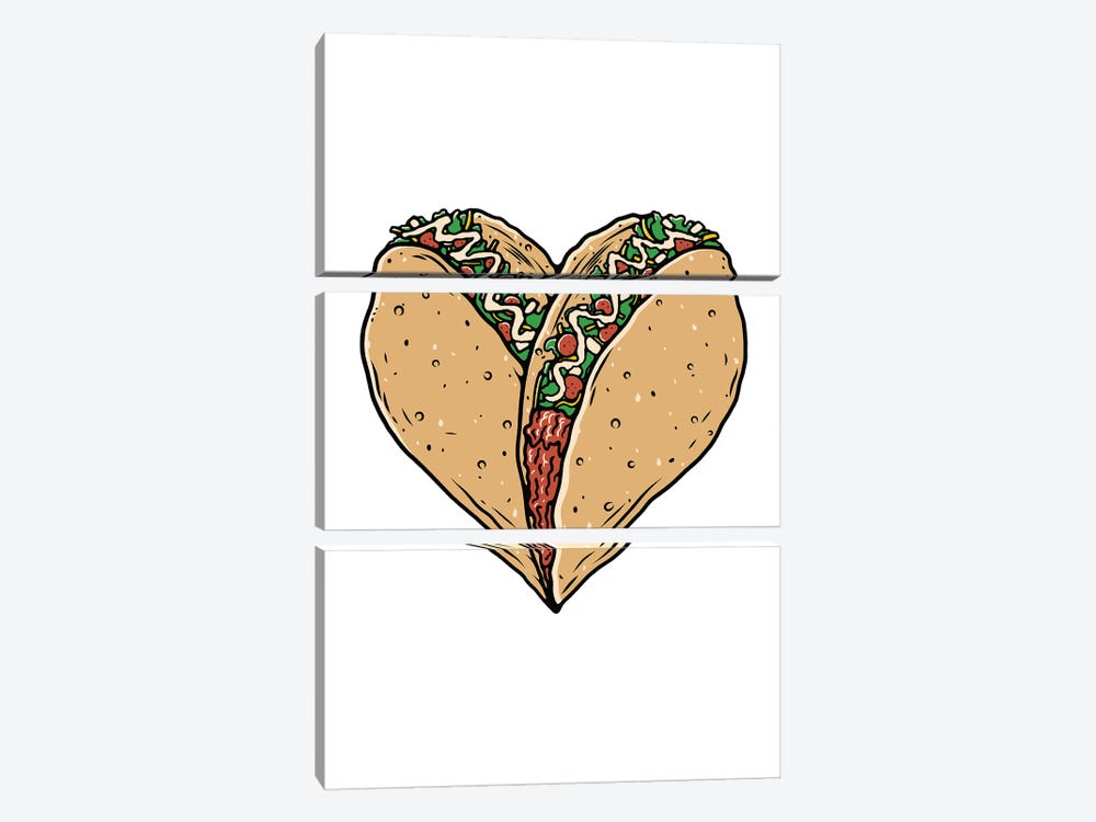 Tacos Are Life by Jay Stanley 3-piece Canvas Print
