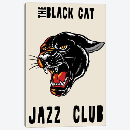 The Black CatJjazz Club Canvas Print #STY416} by Jay Stanley Art Print