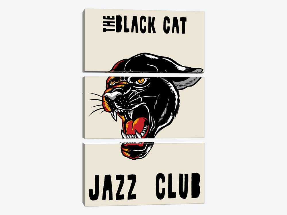 The Black CatJjazz Club by Jay Stanley 3-piece Canvas Artwork