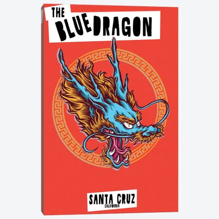 The Blue Dragon Canvas Print #STY418} by Jay Stanley Canvas Wall Art