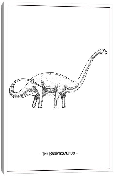 The Brontosaurus Canvas Art Print - Kids Dinosaur Art