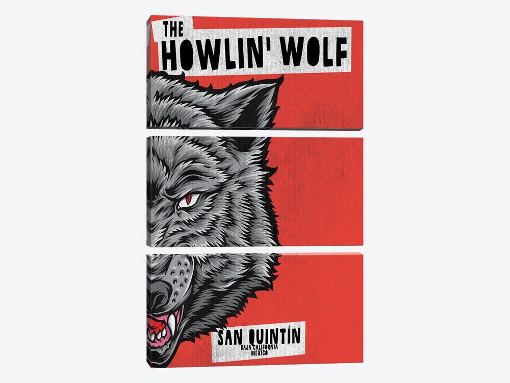 The Howlin Wolf by Jay Stanley 3-piece Canvas Art