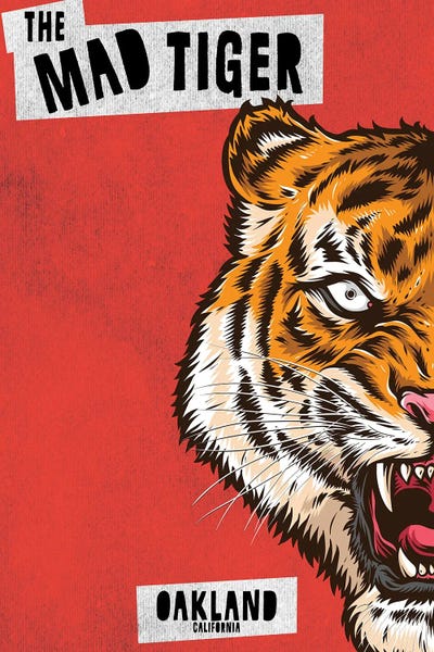 The Mad Tiger by jay stanley framed canvas print