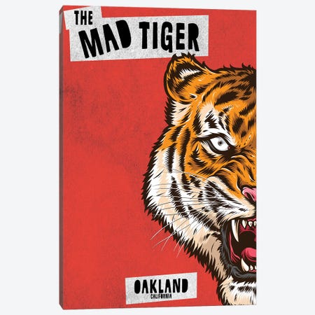 The Mad Tiger Canvas Print #STY435} by Jay Stanley Art Print