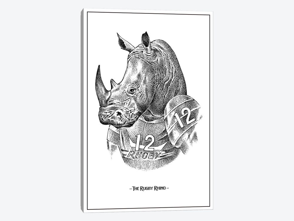 The Rugby Rhino by Jay Stanley 1-piece Canvas Wall Art