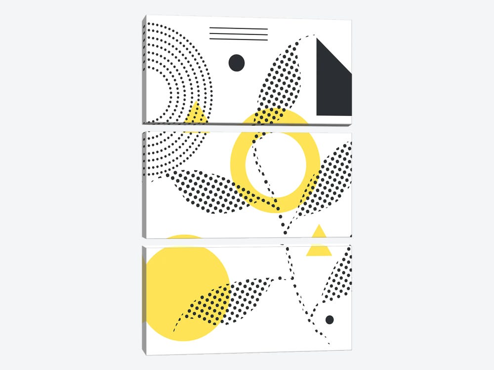 Abstract Halftone Shapes II by Jay Stanley 3-piece Art Print