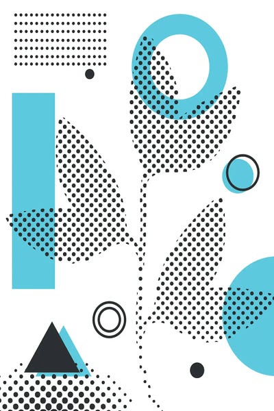 Abstract Halftone Shapes III by jay stanley framed wall art