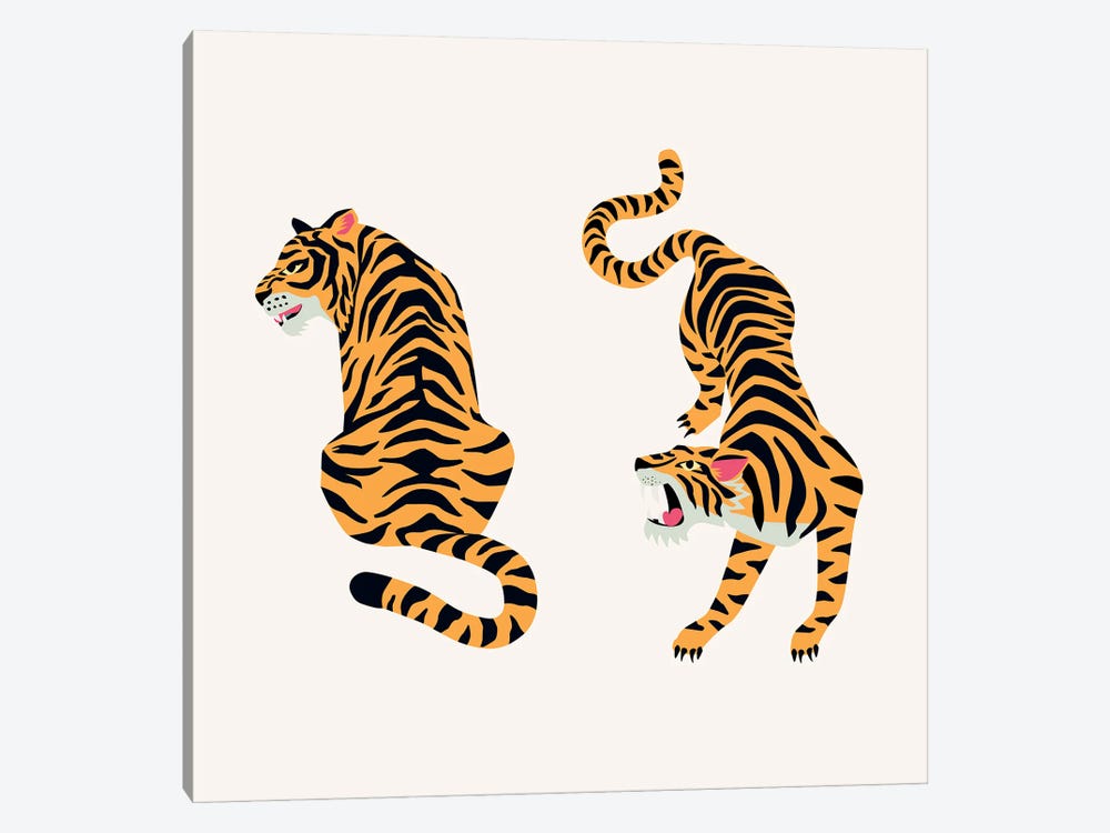 The Two Tigers by Jay Stanley 1-piece Canvas Art