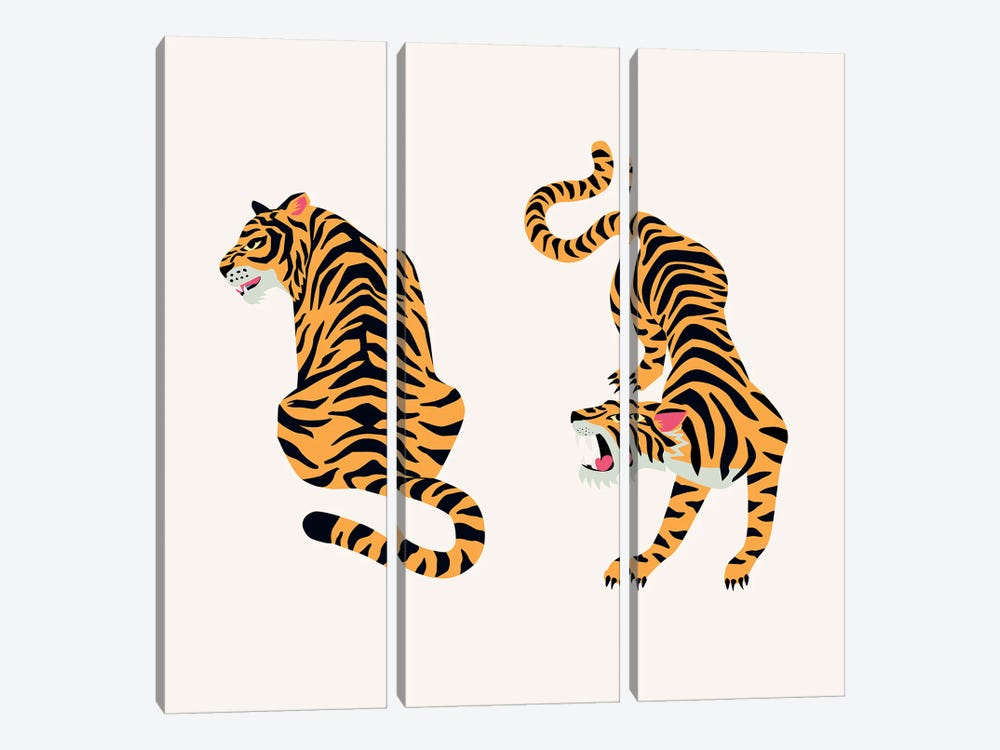 The Two Tigers 3-piece Canvas Art