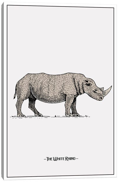 The White Rhino Canvas Art Print - Rhinoceros Art