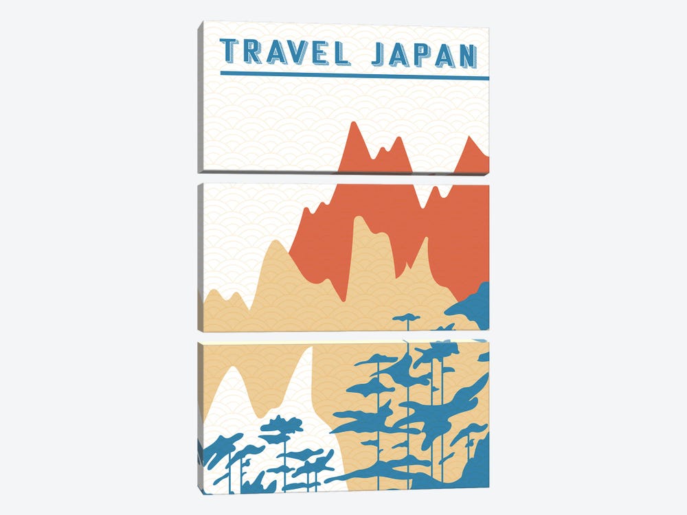 Traval Japan Minimilism III by Jay Stanley 3-piece Canvas Art Print