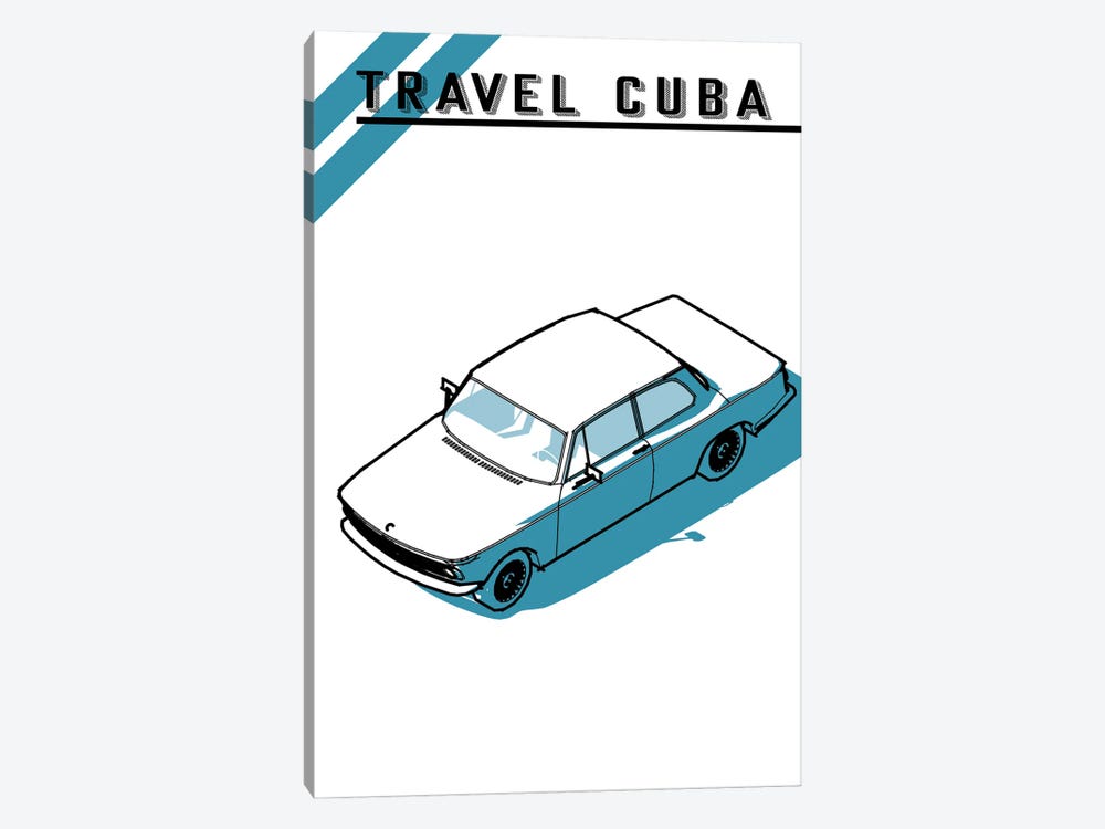 Travel Cuba Blue Car by Jay Stanley 1-piece Canvas Art