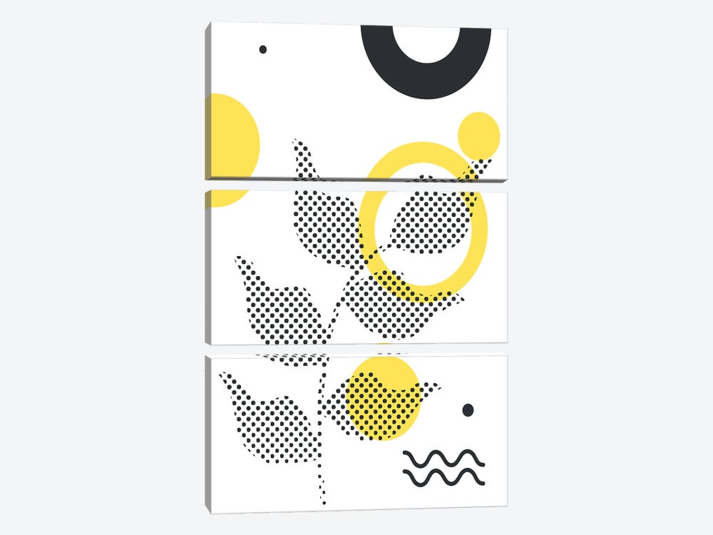 Abstract Halftone Shapes IV by Jay Stanley 3-piece Art Print
