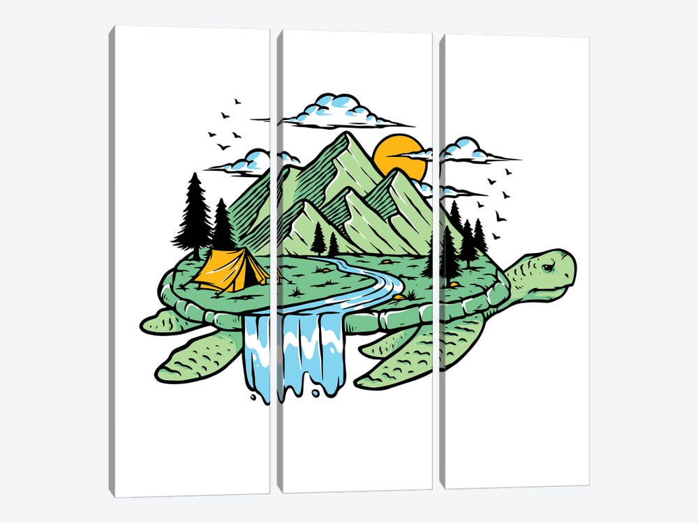 Turtles All The Way Down by Jay Stanley 3-piece Art Print