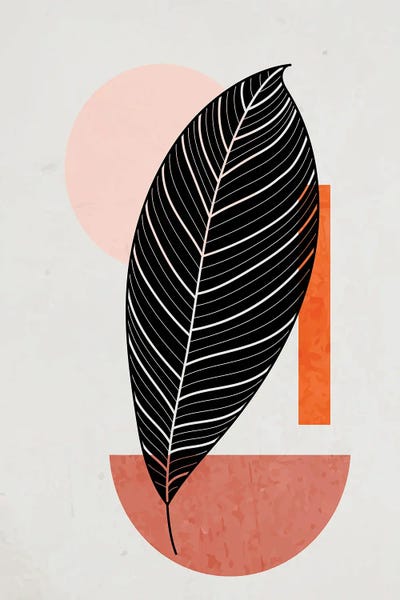 Minimalist Bohemian Decor: Abstract Leaf Vibe I by jay stanley