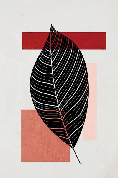 Minimalist Bohemian Decor: Abstract Leaf Vibe II by jay stanley