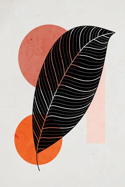 Minimalist Bohemian Decor: Abstract Leaf Vibe III by jay stanley