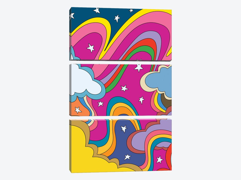 70's Vibes III by Jay Stanley 3-piece Canvas Art Print