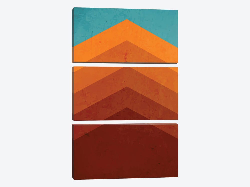 Abstract Mountain Sunrise II by Jay Stanley 3-piece Canvas Art Print
