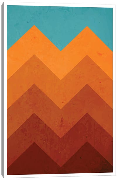Abstract Orange Mountain Canvas Art Print - Jay Stanley