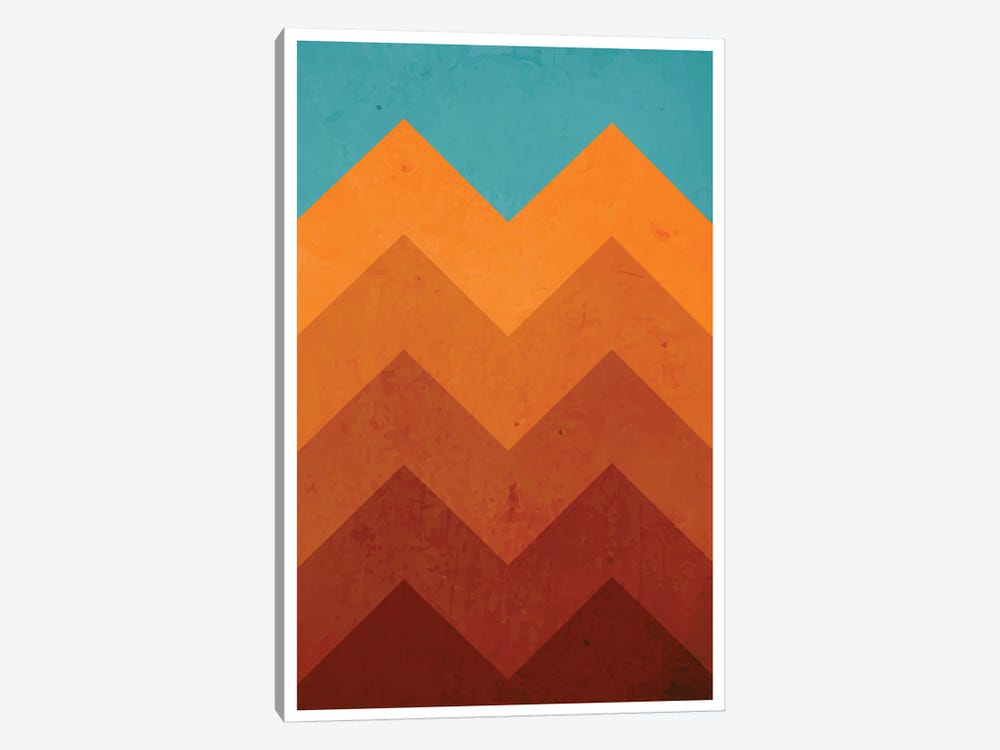 Abstract Orange Mountain by Jay Stanley 1-piece Canvas Print