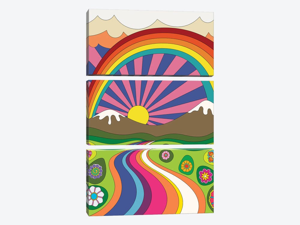 70's Vibes IV by Jay Stanley 3-piece Canvas Wall Art