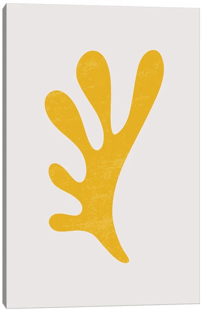 Abstract Yellow Algae Canvas Art Print - The Cut Outs Collection
