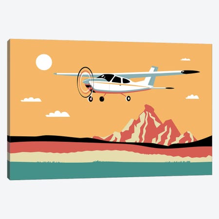 Airplane Landscape Canvas Print #STY72} by Jay Stanley Canvas Print