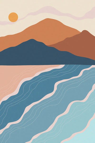 Minimalist Bohemian Decor: Beach And Mountains II by jay stanley