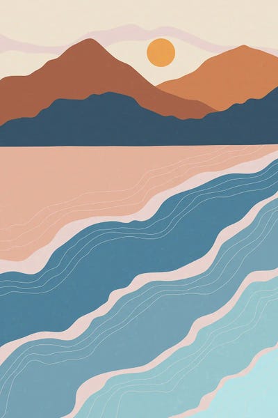Minimalist Bohemian Decor: Beach And Mountains III by jay stanley