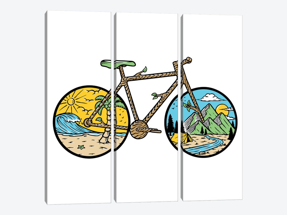 Best Bike Ride Ever by Jay Stanley 3-piece Canvas Print