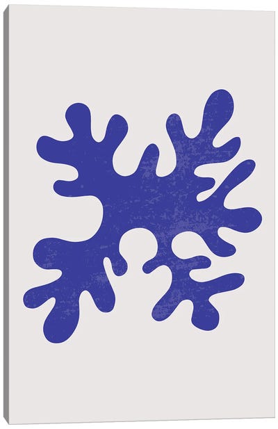 Abstract Blue Algae Canvas Art Print - The Cut Outs Collection
