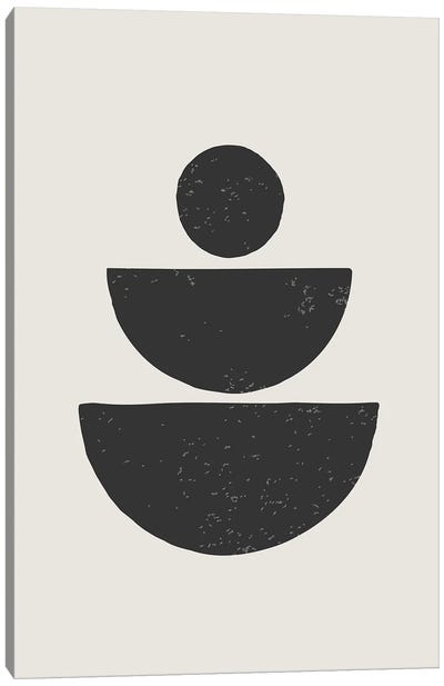Black Abstract Shapes Series I Canvas Art Print - Organic Modern