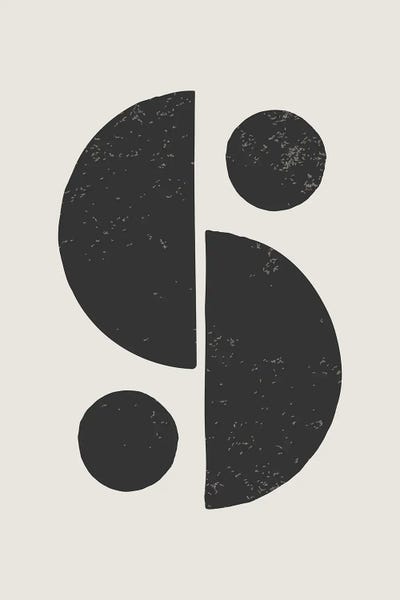 Scandinavian Office: Black Abstract Shapes Series II by jay stanley