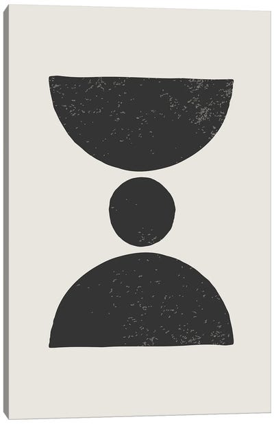 Black Abstract Shapes Series III Canvas Art Print - Scandinavian Office