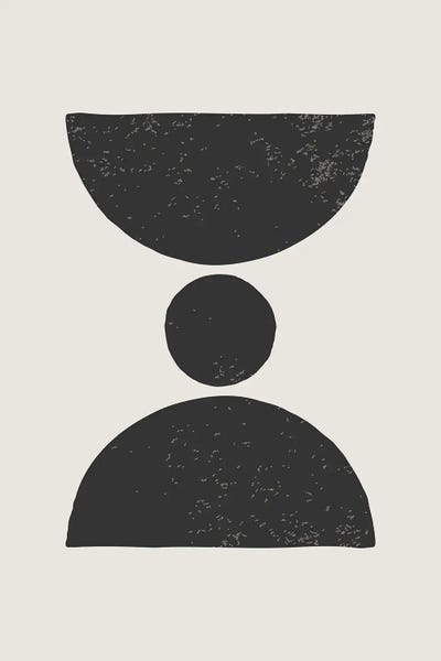 Scandinavian Office: Black Abstract Shapes Series III by jay stanley