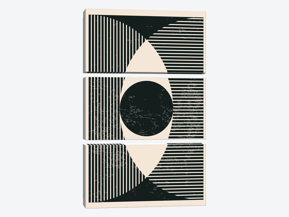 Black And White Geometric Shapes II by Jay Stanley 3-piece Art Print