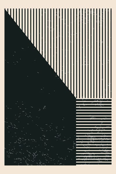 jay stanley: Black And White Geometric Shapes III by jay stanley
