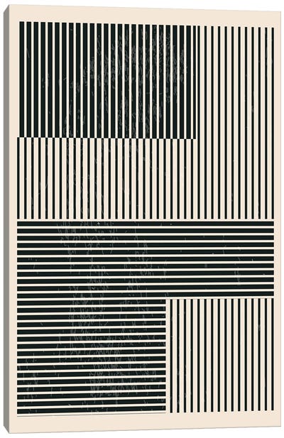 Black And White Geometric Shapes IV Canvas Art Print - Organic Modern