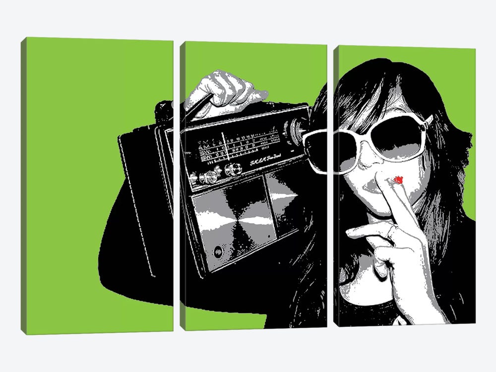 Boombox Joint Green by Steez 3-piece Canvas Art Print