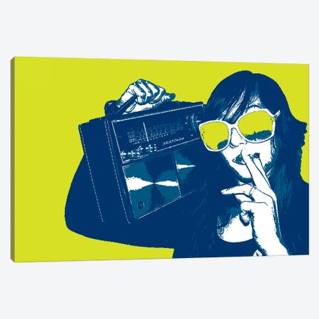 Boombox Joint Yellow Canvas Print #STZ14} by Steez Canvas Print