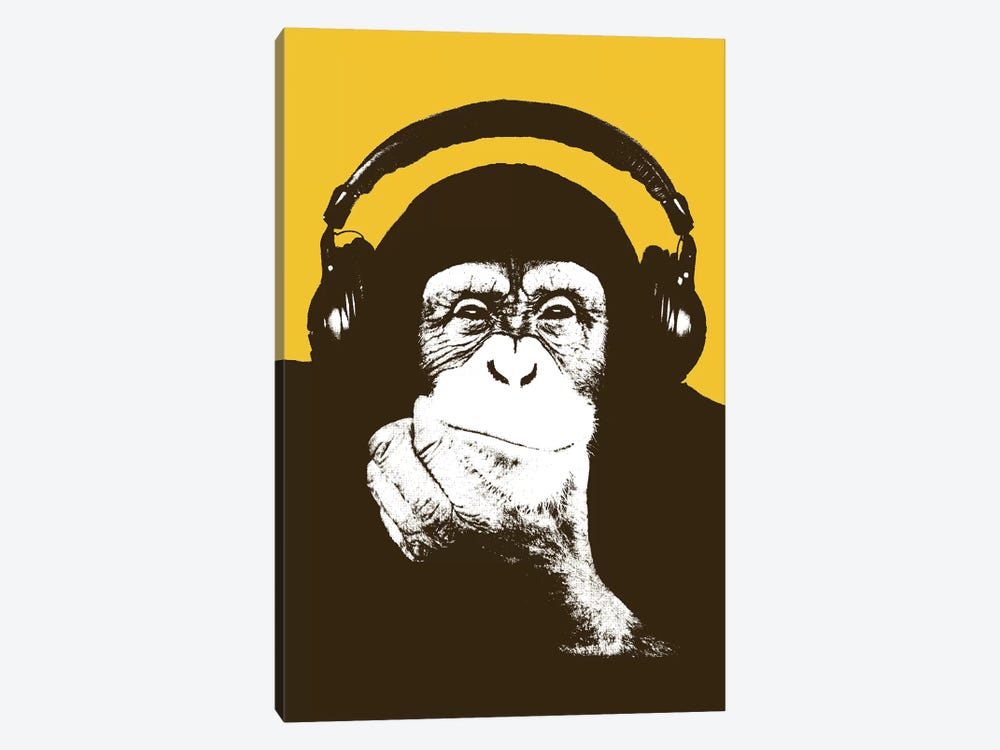 Headphone Monkey by Steez 1-piece Canvas Art