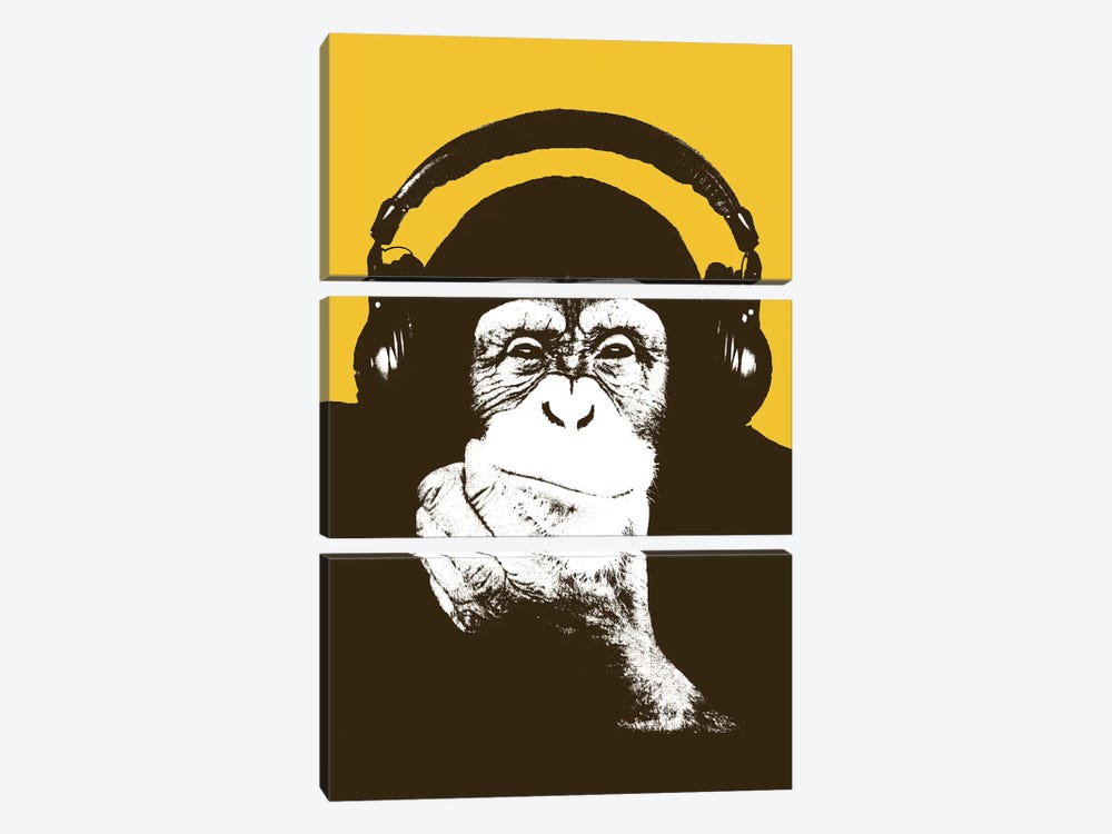 Headphone Monkey by Steez 3-piece Canvas Art