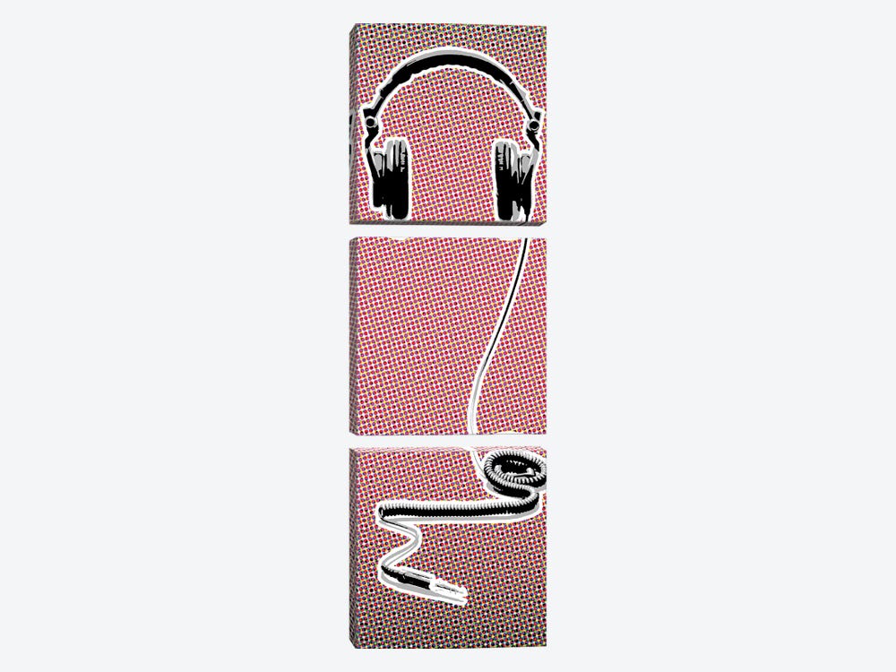 Headphones by Steez 3-piece Canvas Art Print