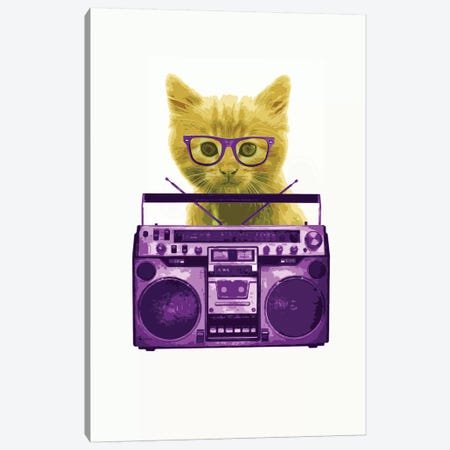 Hipster Kitty Canvas Print #STZ36} by Steez Canvas Print