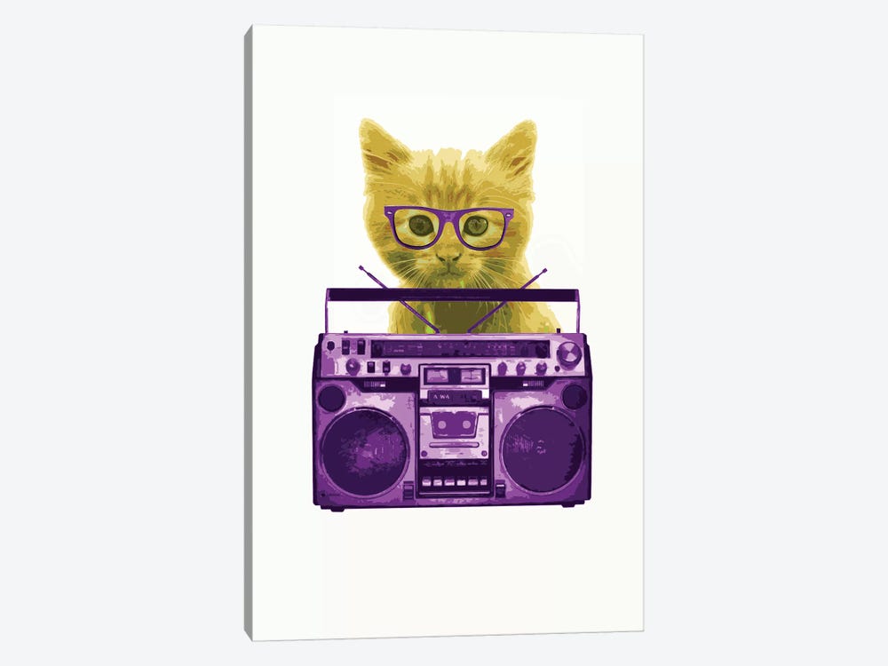 Hipster Kitty by Steez 1-piece Canvas Artwork