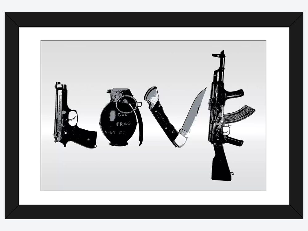 love spelled with guns