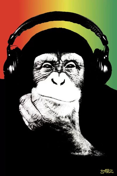 Steez: Monkey Headphones Rasta I by Steez