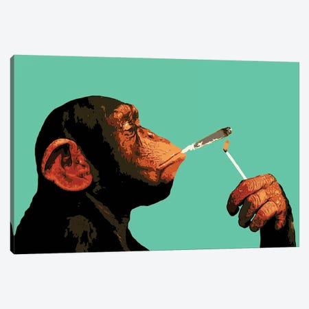 Monkey Joint Time Canvas Print #STZ52} by Steez Canvas Art