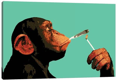Monkey Joint Time Canvas Art Print - Primate Art